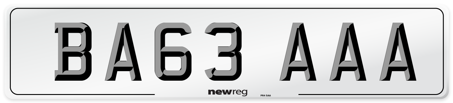 BA63 AAA Number Plate from New Reg
